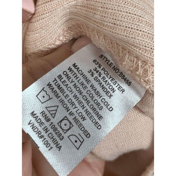 Vintage Havana Women's Soft Knit Sweater Long Sleeve Crew Neck Peach Small - Picture 7 of 7